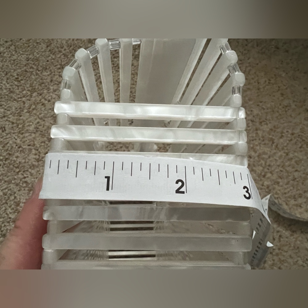 Pearl White Acrylic Top Handle Bag - Picture 6 of 7